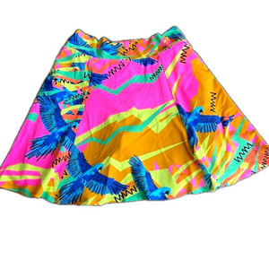 Dona Jo Fit Wear Skort Size 2 athletic running tennis tropical bright parrot